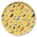 Birds birchwood decorative serving tray round 15.7 inch by Brigida Swanson - Trays4Us