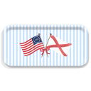 Freedom 250 Flags - Alabama birchwood decorative serving tray Small 11x5 inch by Muddy Dog - Trays4Us