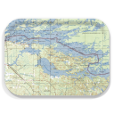 Rainy Lake 1965 birchwood decorative serving tray medium 11x8 inch by Historical Map - Trays4Us