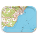 Bayfield 1964 birchwood decorative serving tray medium 11x8 inch by Historical Map - Trays4Us