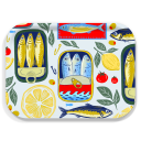 Tinned Fish birchwood decorative serving tray medium 11x8 inch by Little Rocks Design - Trays4Us