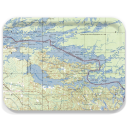 Rainy Lake 1965 birchwood decorative serving tray large 16.5x12.5 inch by Historical Map - Trays4Us