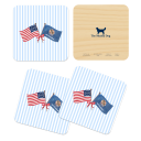 Freedom 250 Flags Oklahoma birchwood 4x4 inch decorative coaster set by Muddy Dog - Trays4Us