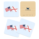 Freedom 250 Flags - Alabama birchwood 4x4 inch decorative coaster set by Muddy Dog - Trays4Us