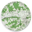 Ruxton MD 1943 birchwood decorative serving tray round 15.7 inch by Historical Map - Trays4Us