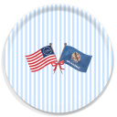 Freedom 250 Flags Oklahoma birchwood decorative serving tray round 15.7 inch by Muddy Dog - Trays4Us