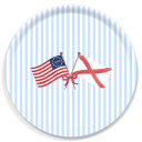 Freedom 250 Flags - Alabama birchwood decorative serving tray round 15.7 inch by Muddy Dog - Trays4Us