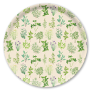Herbs birchwood decorative serving tray round 15.7 inch by Brigida Swanson - Trays4Us