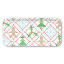 Holiday Cross Stitch birchwood decorative serving tray Small 11x5 inch by Sara Fitz - Trays4Us