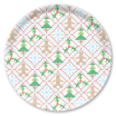 Holiday Cross Stitch birchwood decorative serving tray round 15.7 inch by Sara Fitz - Trays4Us