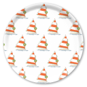 Holiday Sailboat birchwood decorative serving tray round 15.7 inch by Sara Fitz - Trays4Us