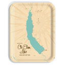 Cle Elum Lake WA birchwood decorative serving tray large 16.5x12.5 inch by Lakebound - Trays4Us