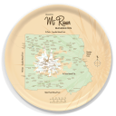 Mt. Rainier WA birchwood decorative serving tray round 15.7 inch by Lakebound - Trays4Us