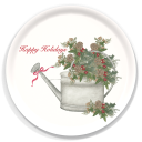 Watering Can birchwood decorative serving tray round 15.7 inch by Betsy Barry - Trays4Us