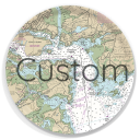 Custom Nautical Chart birchwood decorative serving tray round 15.7 inch by NOAA Nautical - Trays4Us