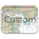Custom Nautical Chart birchwood decorative serving tray large 16.5x12.5 inch by NOAA Nautical - Trays4Us