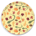 Gourds on Yellow birchwood decorative serving tray round 15.7 inch by Betsy Barry - Trays4Us