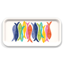 Fiesta Fish birchwood decorative serving tray Small 11x5 inch by Kate Nelligan - Trays4Us
