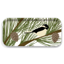 Chickadee birchwood decorative serving tray Small 11x5 inch by Kate Nelligan - Trays4Us