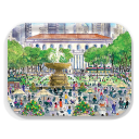 New York Bryant Park Spring birchwood decorative serving tray medium 11x8 inch by Michael Storrings - Trays4Us