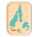 Payette Lake ID birchwood decorative serving tray medium 11x8 inch by Lakebound - Trays4Us