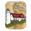 Point Betsie Sea Chart Light MI birchwood decorative serving tray medium 11x8 inch by Donna Elias - Trays4Us