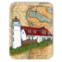 Point Betsie Sea Chart Light MI birchwood decorative serving tray large 16.5x12.5 inch by Donna Elias - Trays4Us