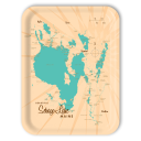 Sebago Lake ME birchwood decorative serving tray large 16.5x12.5 inch by Lakebound - Trays4Us