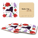 New York Fresh birchwood 4x4 inch decorative coaster set by Jennifer Smelker - Trays4Us