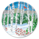 Birch Grove birchwood decorative serving tray round 15.7 inch by Anne Kilham - Trays4Us